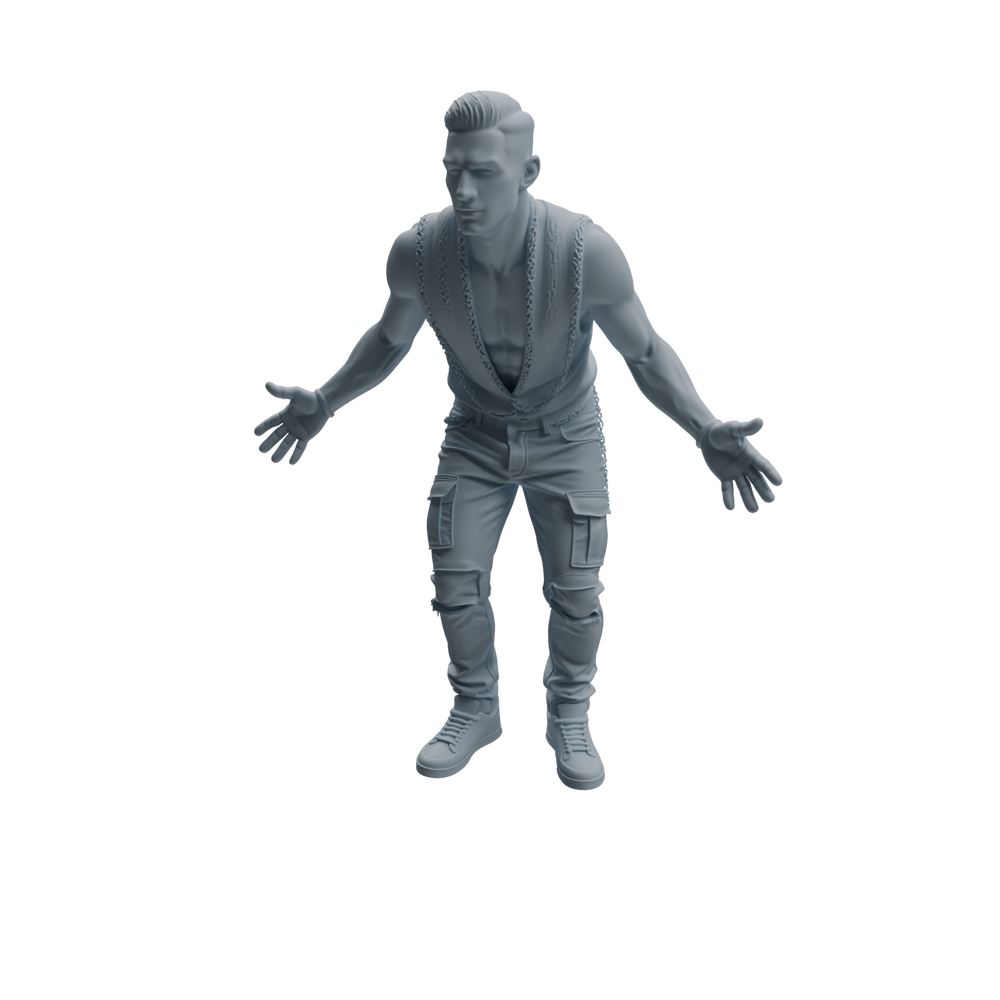 Detail view of MRY-SFW LYTR928 Nightclub Party Man Character Modern Model 4 pcs Model