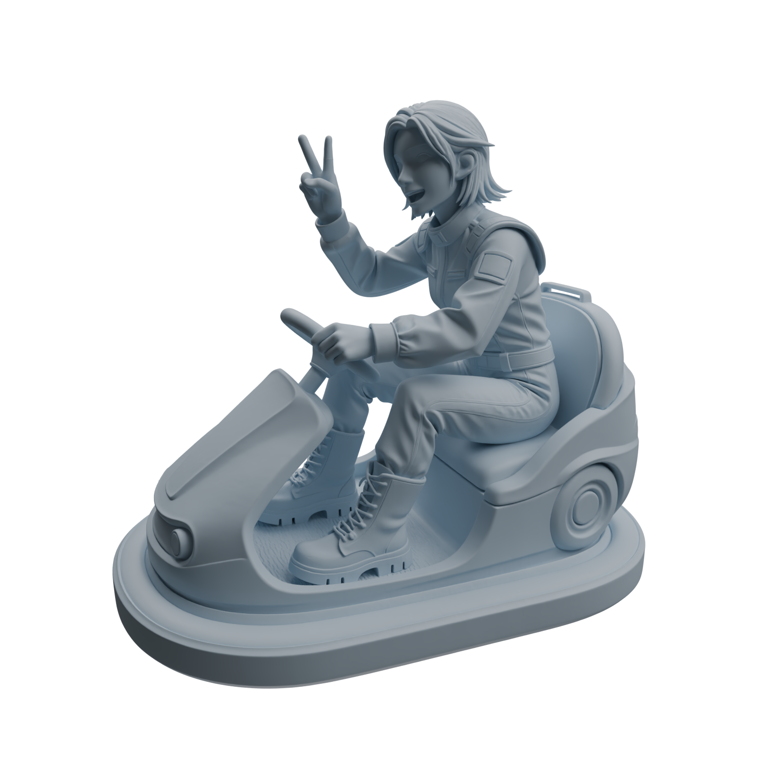Detail view of MRY-SFW LYTR1051 Amusement Park Bumper Car Female Character Modern Model 4 pcs Model