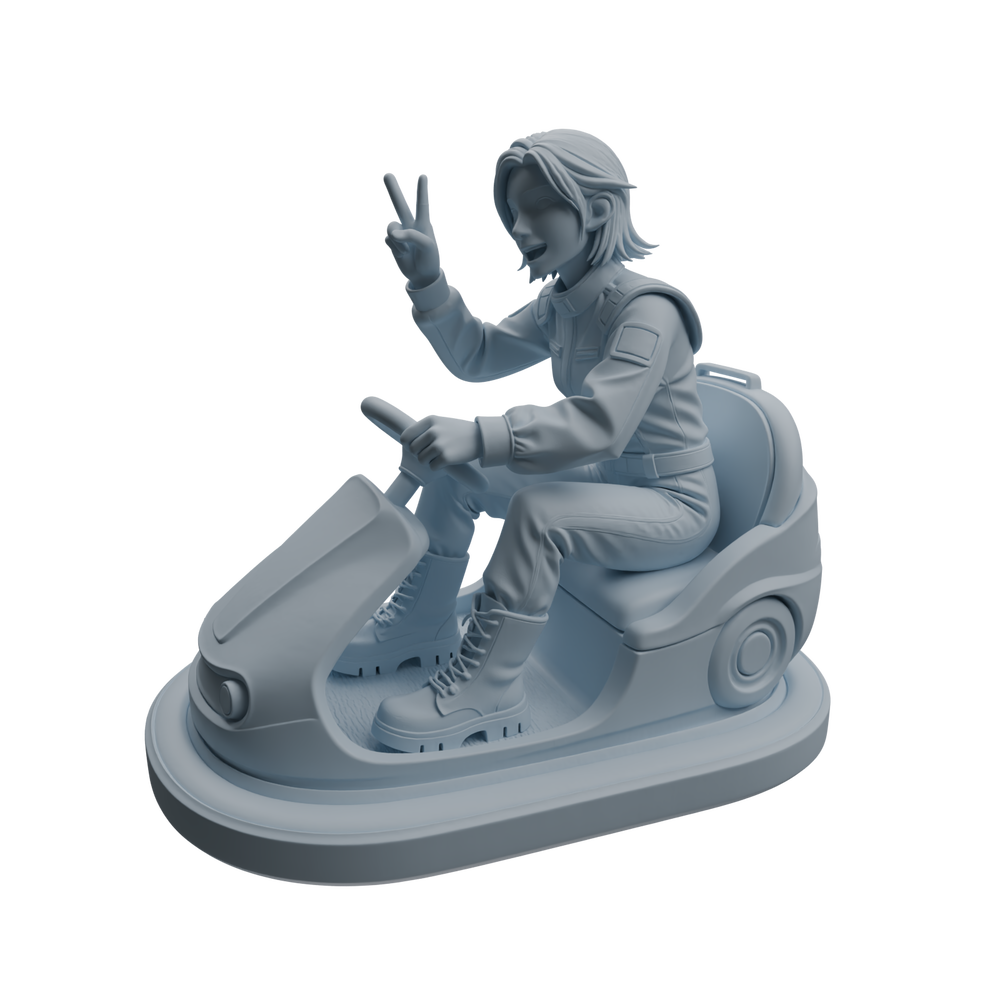 Detail view of MRY-SFW LYTR1051 Amusement Park Bumper Car Female Character Modern Model 4 pcs Model