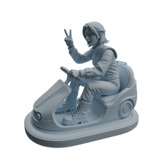 Detail view of MRY-SFW LYTR1051 Amusement Park Bumper Car Female Character Modern Model 4 pcs Model