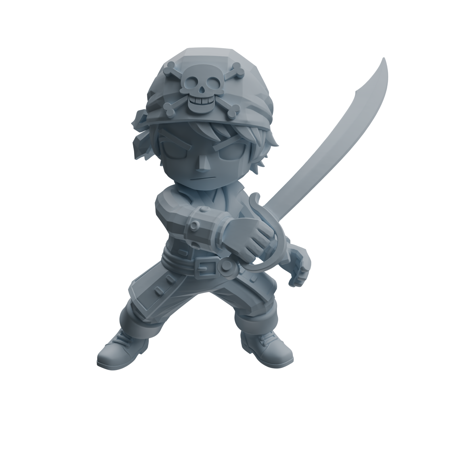 Detail view of MRY-SFW LYTR1091 Multi-pose Chibi Pirate Character Modern Model 4 pcs Model