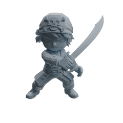 Detail view of MRY-SFW LYTR1091 Multi-pose Chibi Pirate Character Modern Model 4 pcs Model