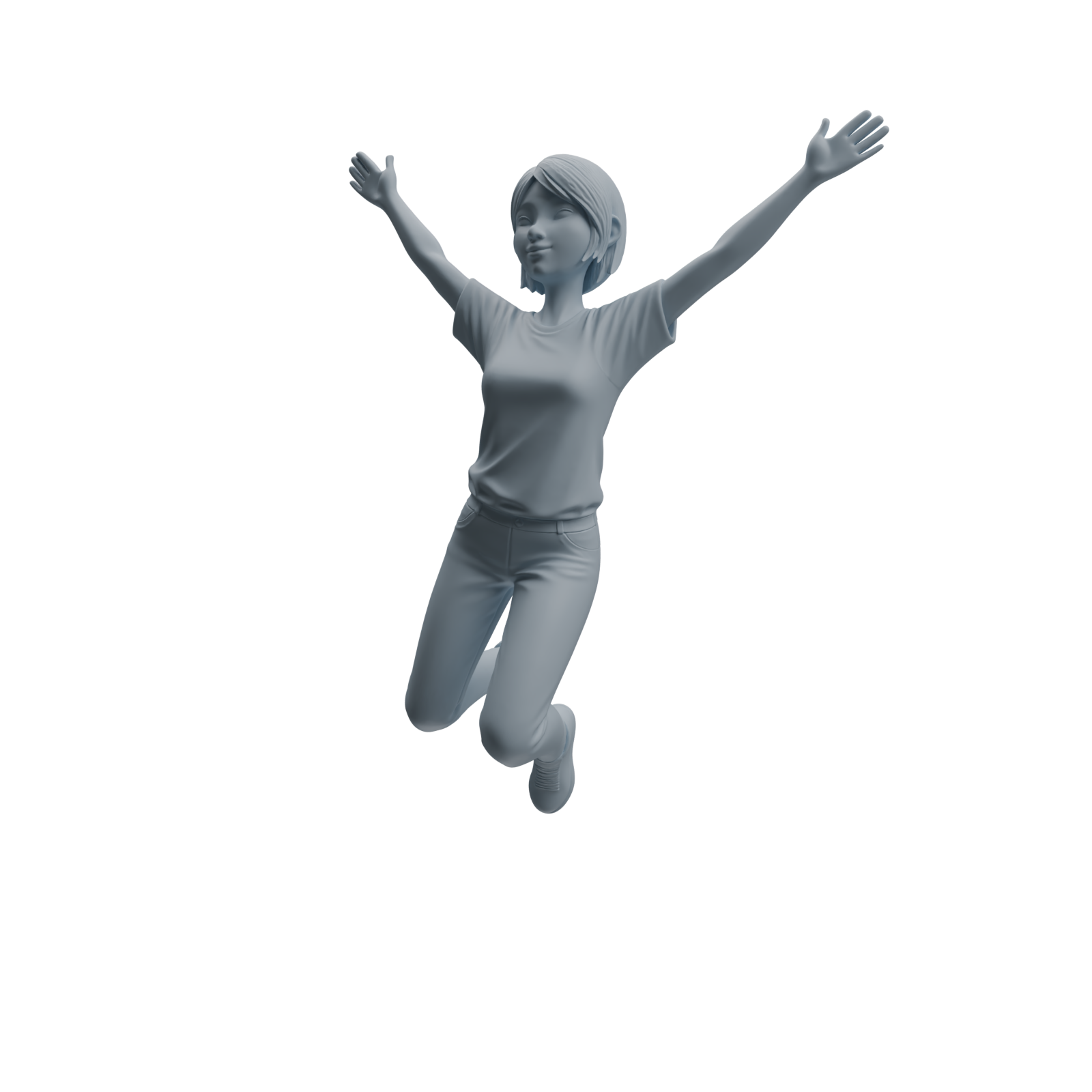 Detail view of MRY-SFW LYTR1059 Jumping & Waving Character Modern Model 3 pcs Model