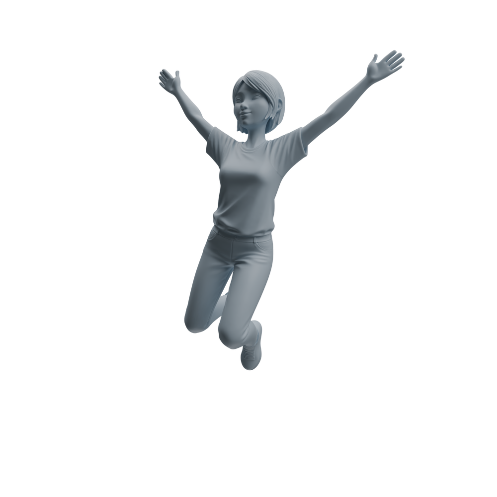 Detail view of MRY-SFW LYTR1059 Jumping & Waving Character Modern Model 3 pcs Model
