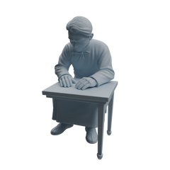 Detail view of MRY-SFW LYTR980 Republic of China Scholar Tea Character Modern Model 3 pcs Model