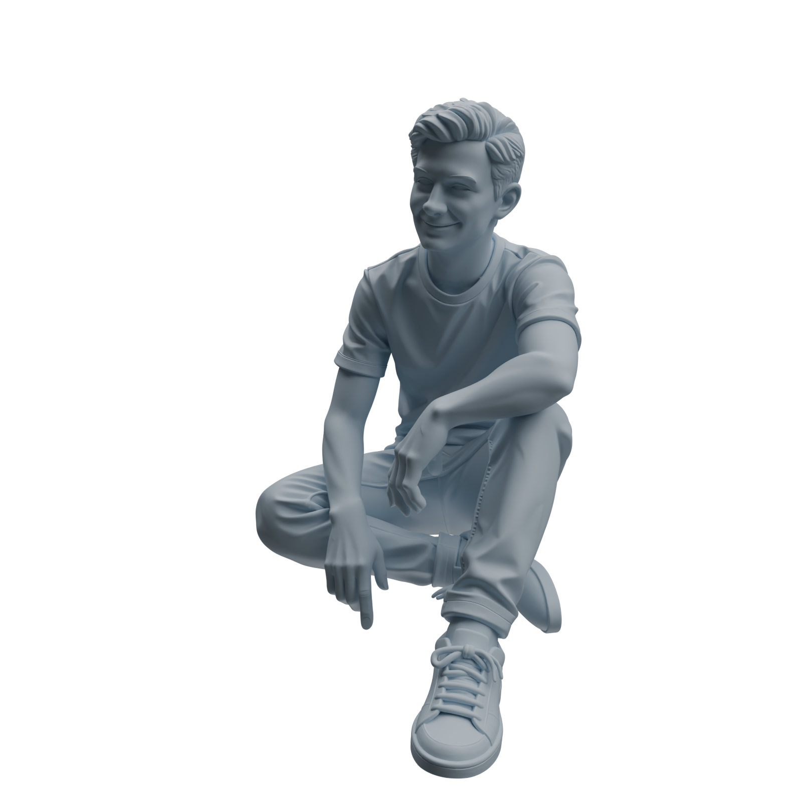 Detail view of MRY-SFW LYTR1060 Casual Sitting & Waving Character Modern Model 3 pcs Model
