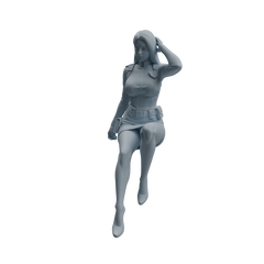 Detail view of MRY-SFW LYTR955 Seated Female Police Officer Character Modern Model 4 pcs Model