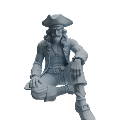 Detail view of MRY-SFW LYTR1093 Sitting Pose Pirate Character Modern Model 3 pcs Model