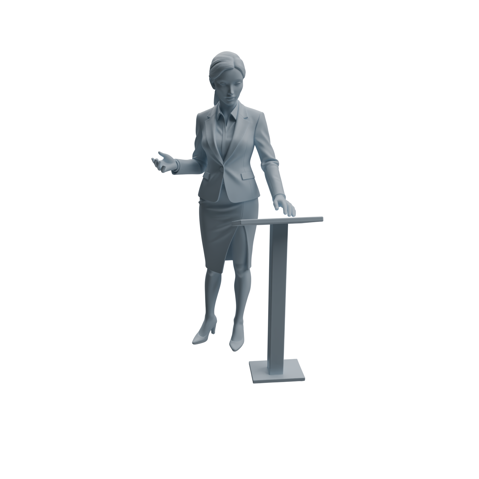Detail view of MRY-SFW LYTR961 Podium Teaching Teacher Character Modern Model 4 pcs Model