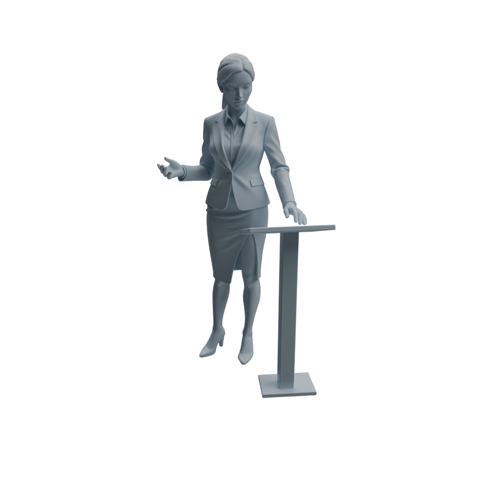 Detail view of MRY-SFW LYTR961 Podium Teaching Teacher Character Modern Model 4 pcs Model