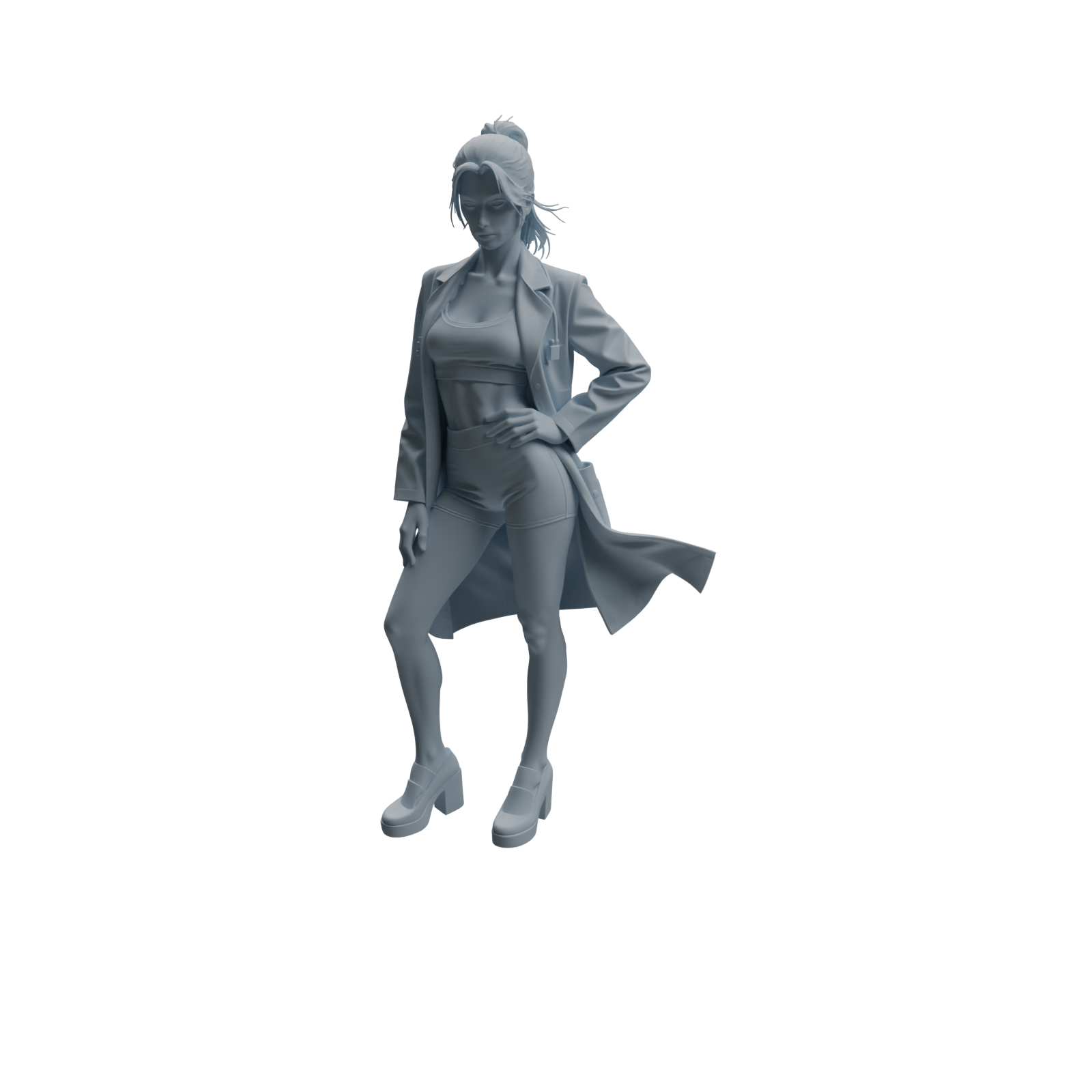 Detail view of MRY-SFW LYTR1001 Stylish Female Doctor Character Modern Model 3 pcs Model