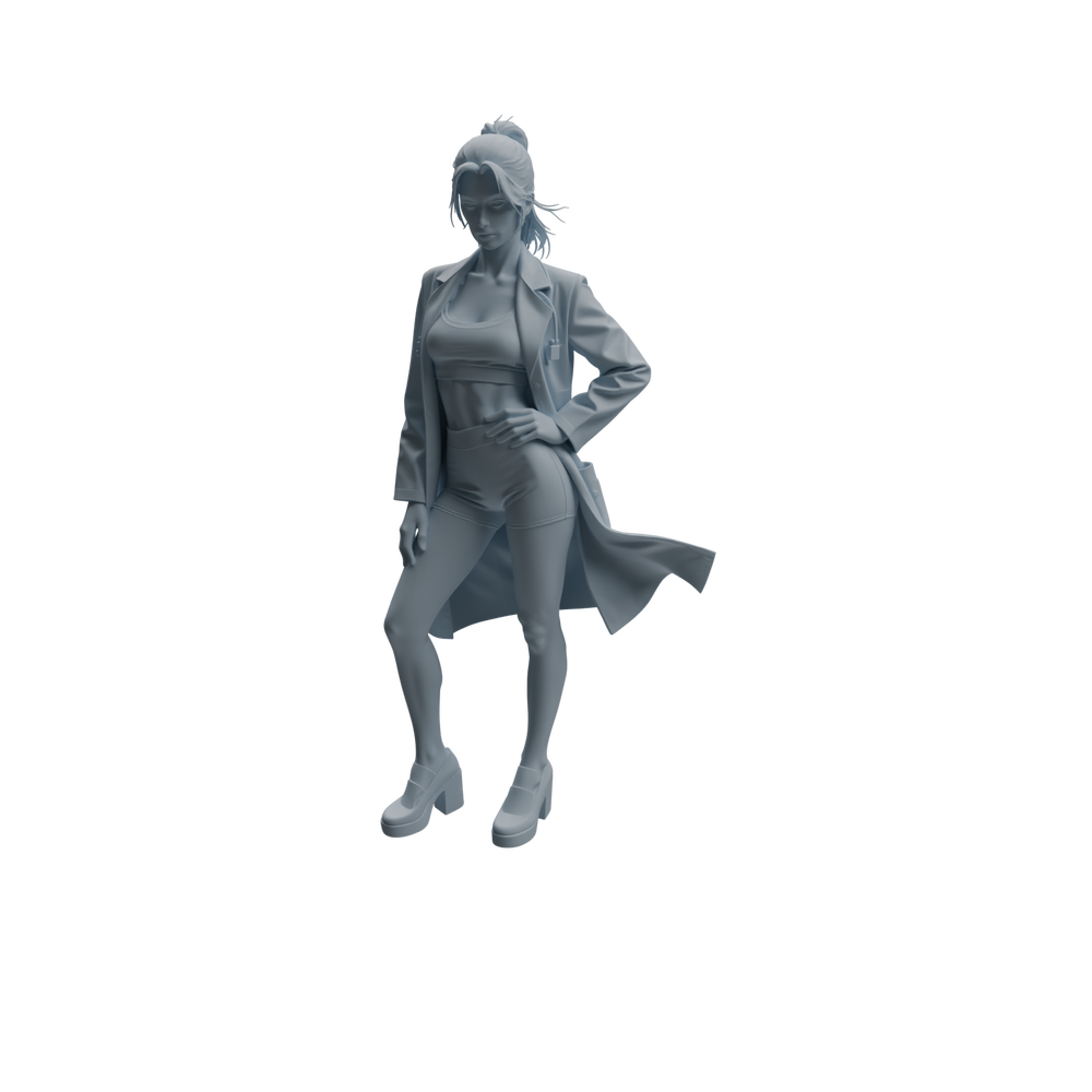 Detail view of MRY-SFW LYTR1001 Stylish Female Doctor Character Modern Model 3 pcs Model