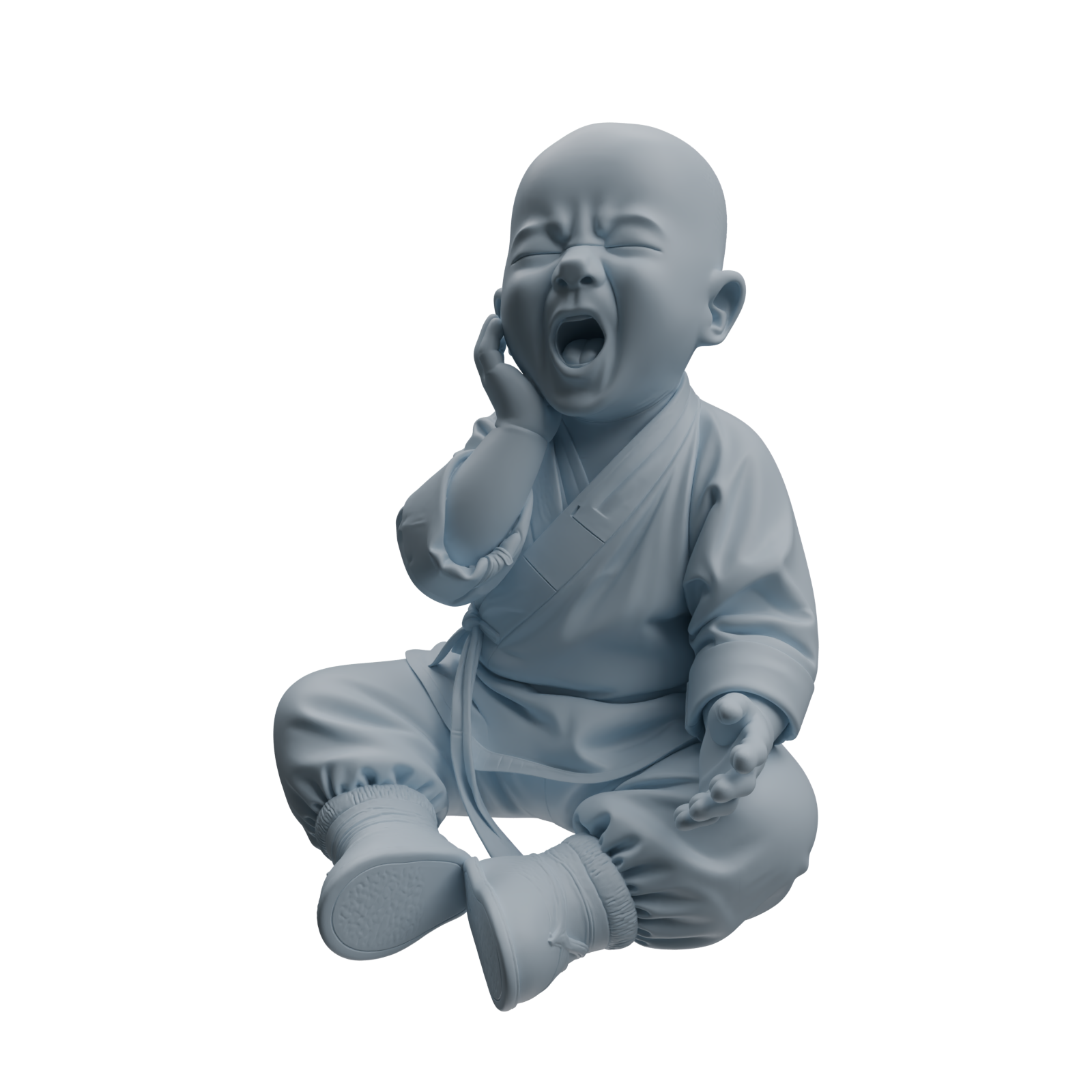Detail view of MRY-SFW LYTR1071 Little Monk with Expressions and Actions Character Modern Model 3 pcs Model