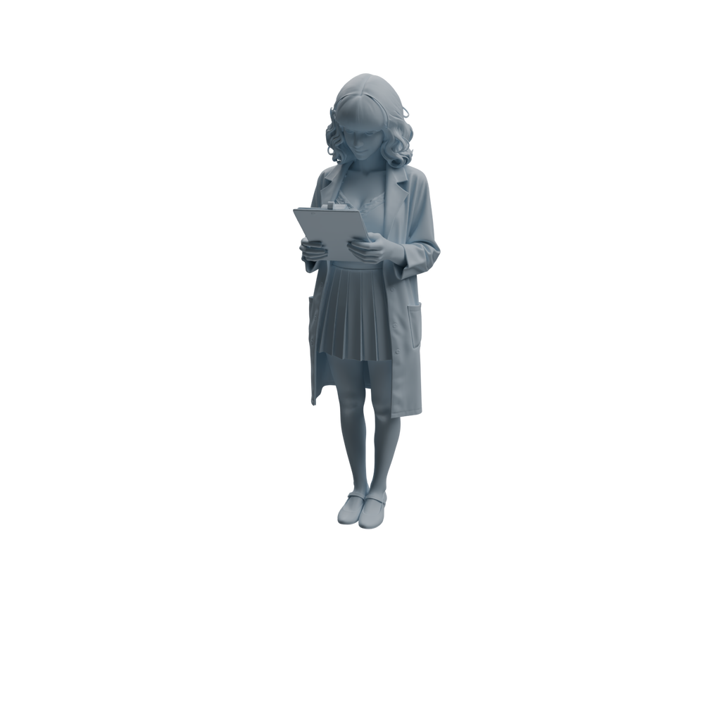 Detail view of MRY-SFW LYTR1004 Female Medical Staff in Uniform Character Modern Model 4 pcs Model