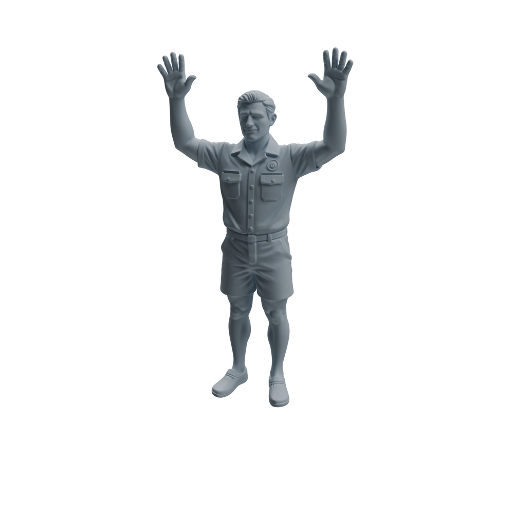 Detail view of MRY-SFW LYTR1010 Male Lifeguard in Different Poses Character Modern Model 3 pcs Model