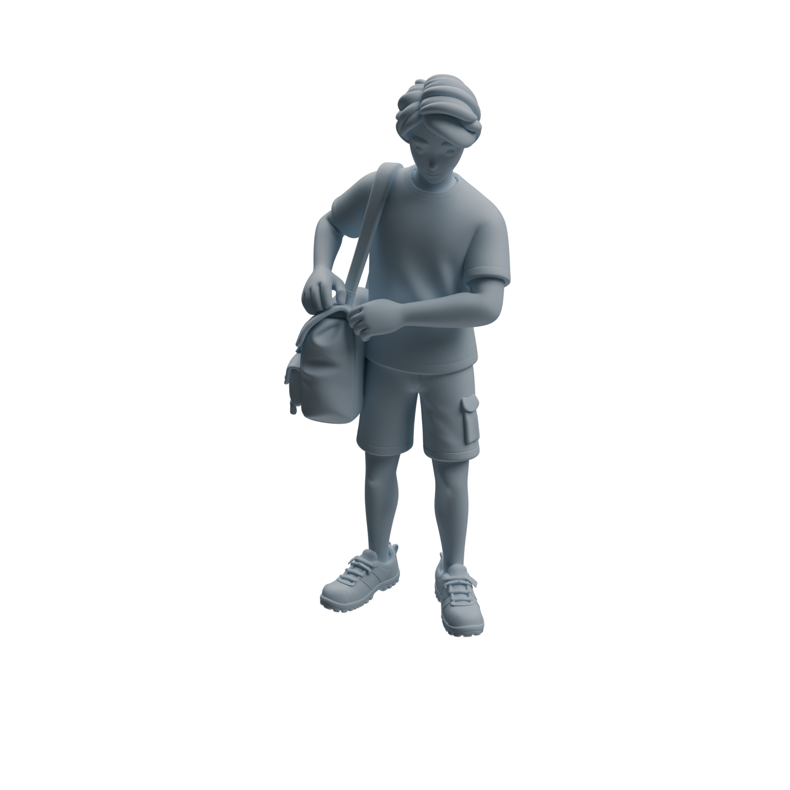 Detail view of MRY-SFW LYTR1021 Male Camping Activity Character Modern Model 4 pcs Model