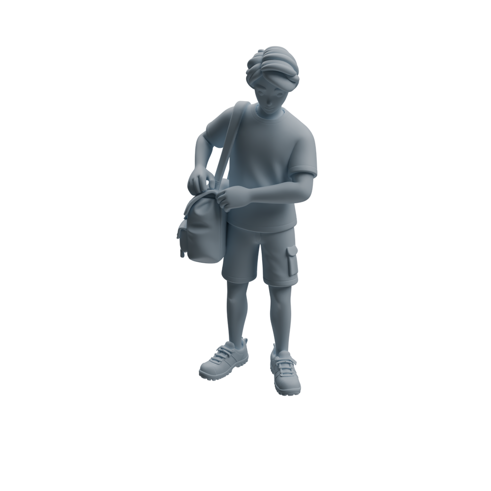 Detail view of MRY-SFW LYTR1021 Male Camping Activity Character Modern Model 4 pcs Model