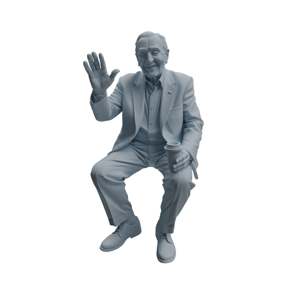 Detail view of MRY-SFW LYTR1035 Interactive Elderly Character Modern Model 4 pcs Model