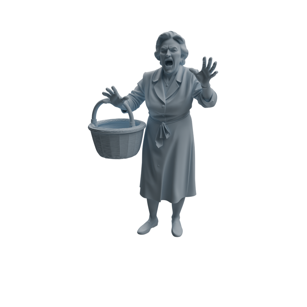 Detail view of MRY-SFW LYTR994 Elderly with Basket Character Modern Model 4 pcs Model