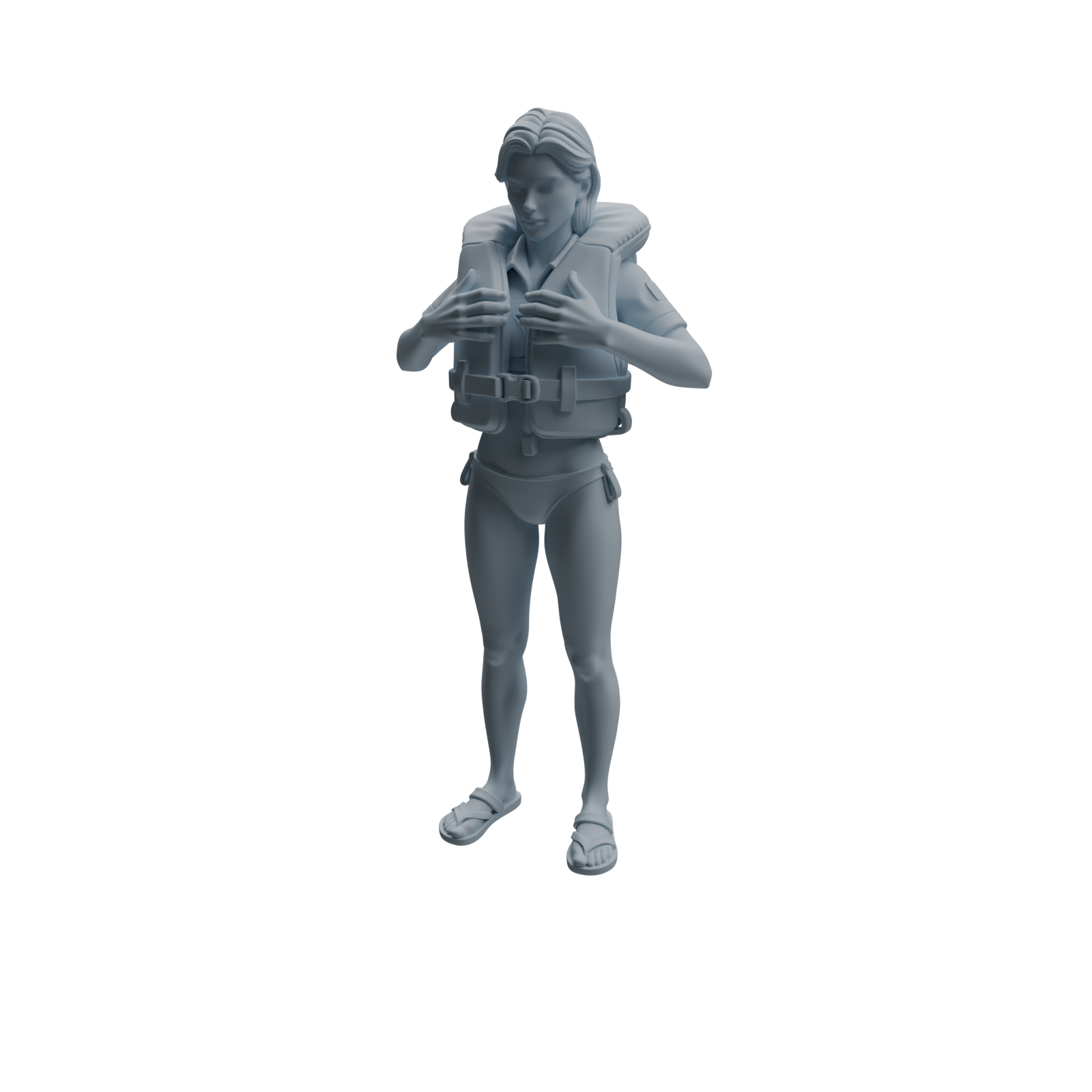 Detail view of MRY-SFW LYTR1008 Female Lifeguard on Beach Character Modern Model 4 pcs Model
