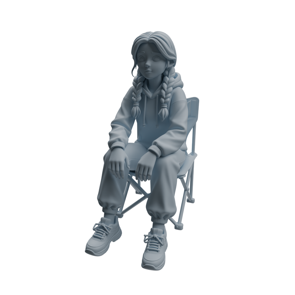 Detail view of MRY-SFW LYTR1018 Camping and Hiking Female Character Modern Model 4 pcs Model