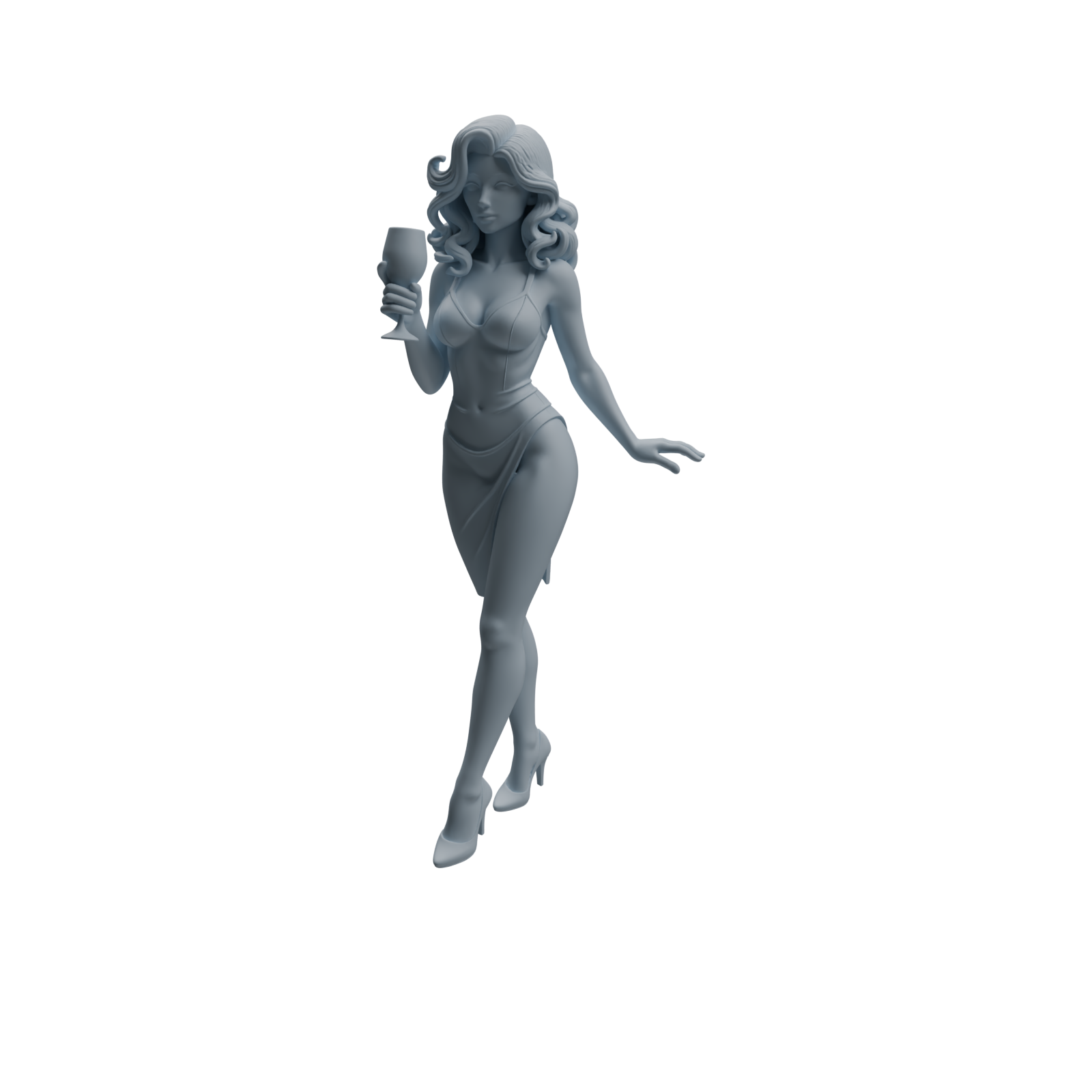 Detail view of MRY-SFW LYTR934 Bar Guest Woman Character Modern Model 4 pcs Model