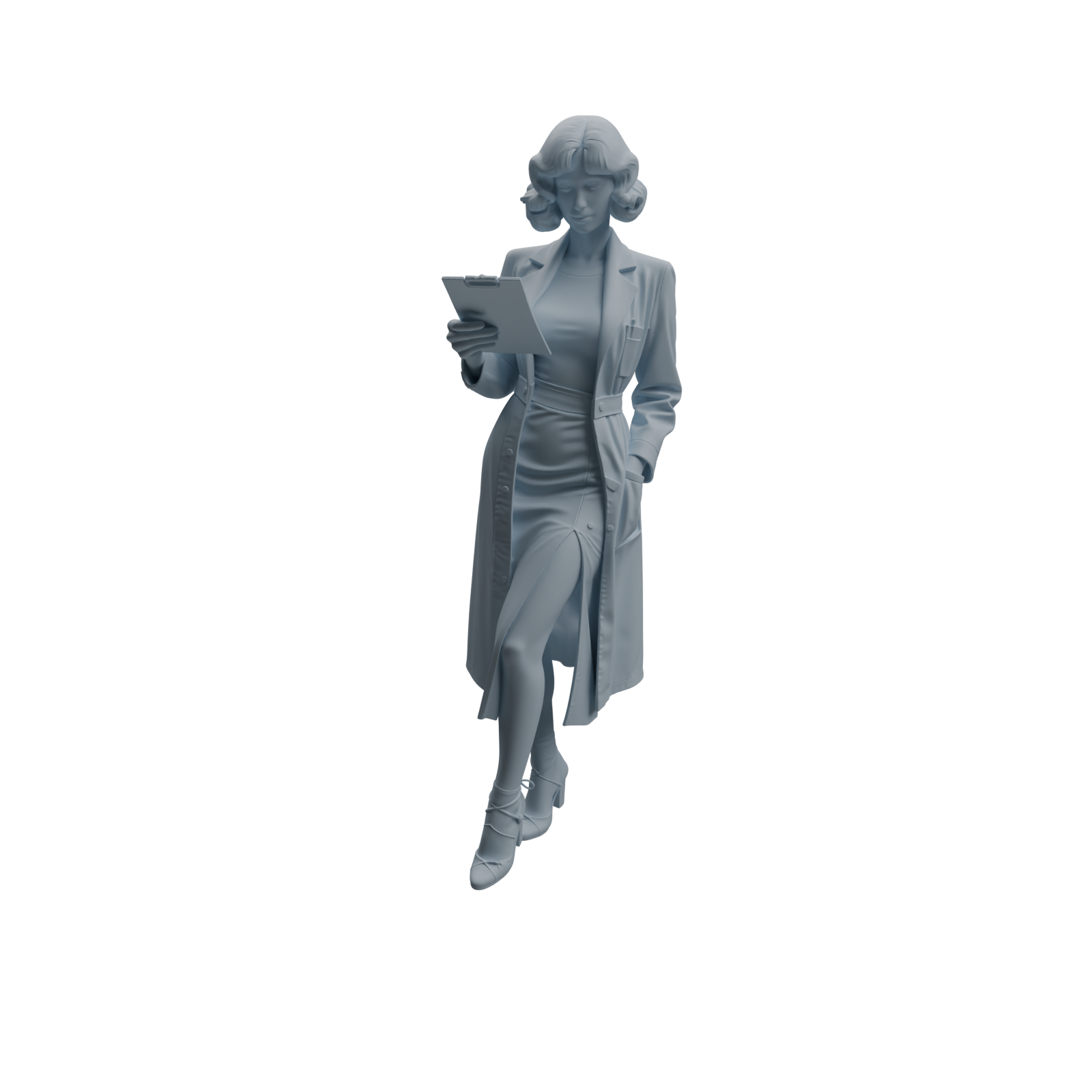 Detail view of MRY-SFW LYTR1003 Female Doctor with Medical Folder Character Modern Model 4 pcs Model