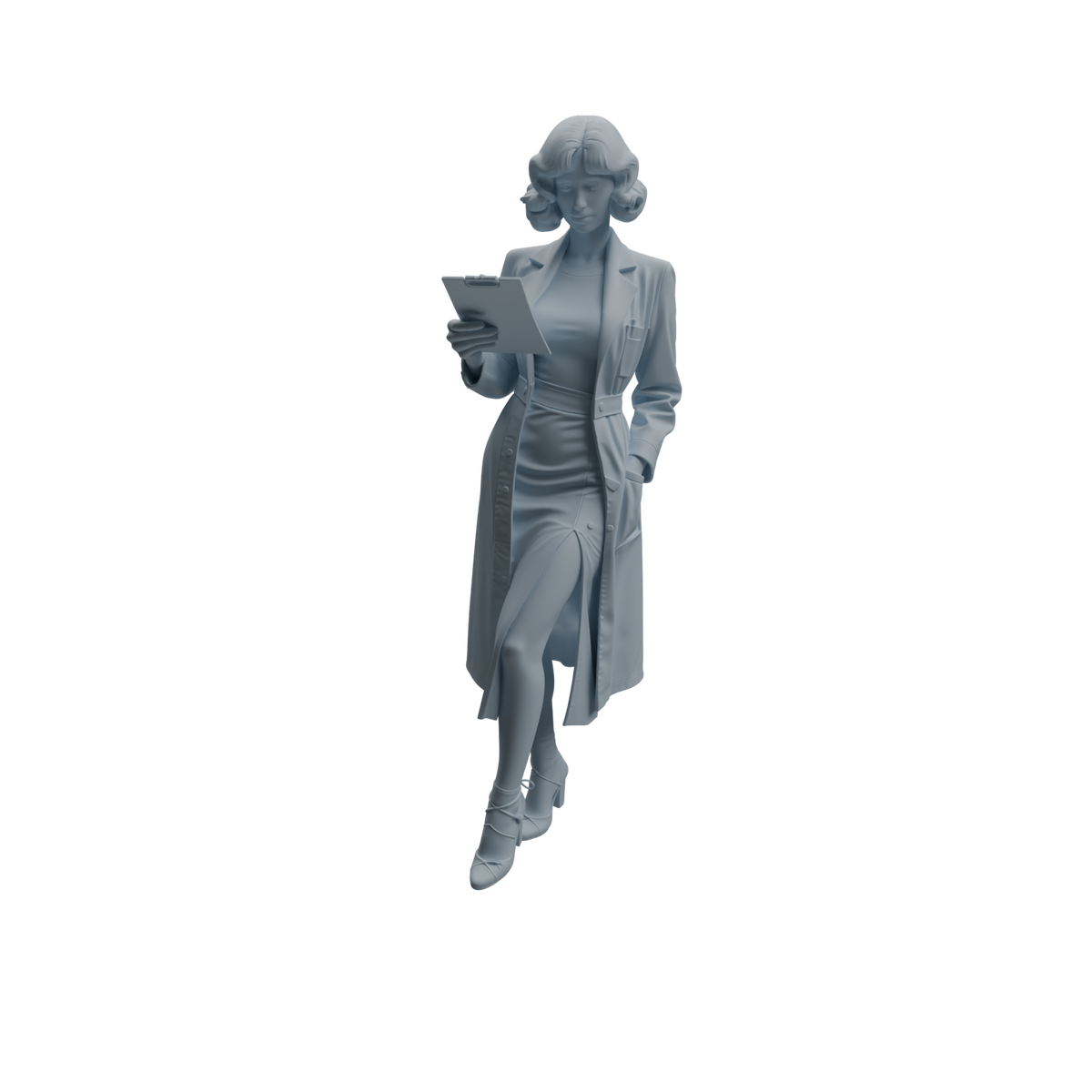 Detail view of MRY-SFW LYTR1003 Female Doctor with Medical Folder Character Modern Model 4 pcs Model