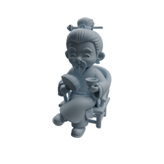 Detail view of MRY-SFW LYTR976 Ancient Scholar Tea Drinking Character Modern Model 4 pcs Model