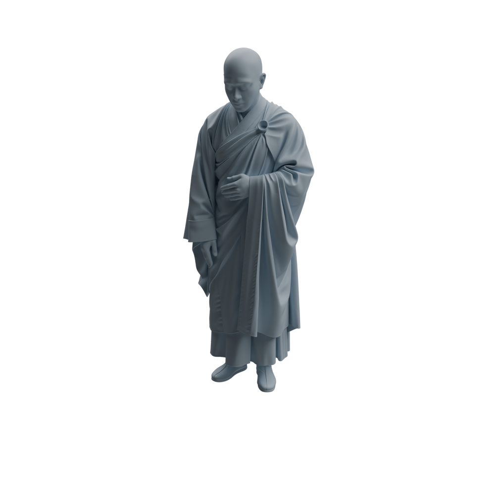 Detail view of MRY-SFW LYTR1081 Buddha-worshipping Monk Character Modern Model 4 pcs Model