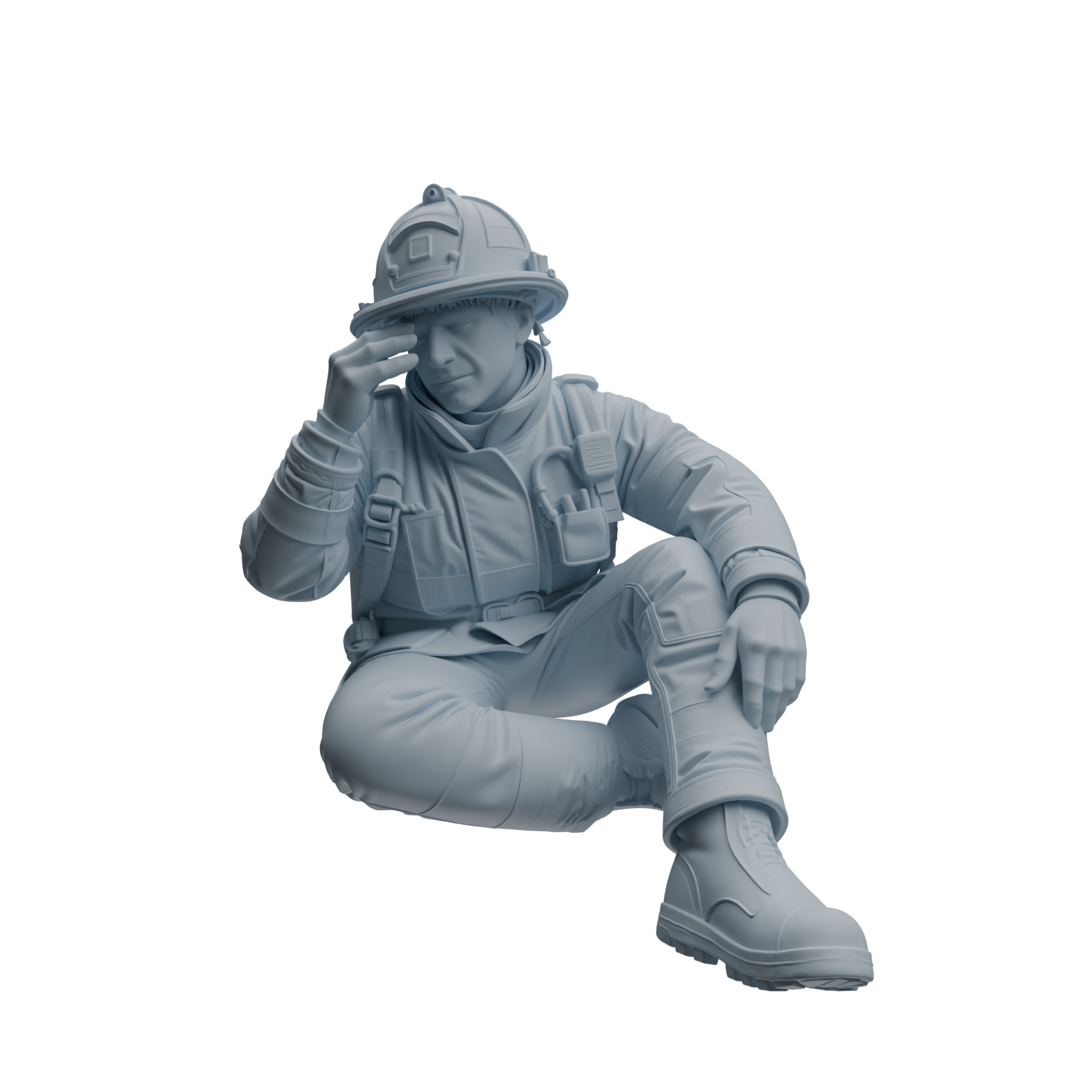 Detail view of MRY-SFW LYTR1063 Firefighter Action Pose Character Modern Model 4 pcs Model