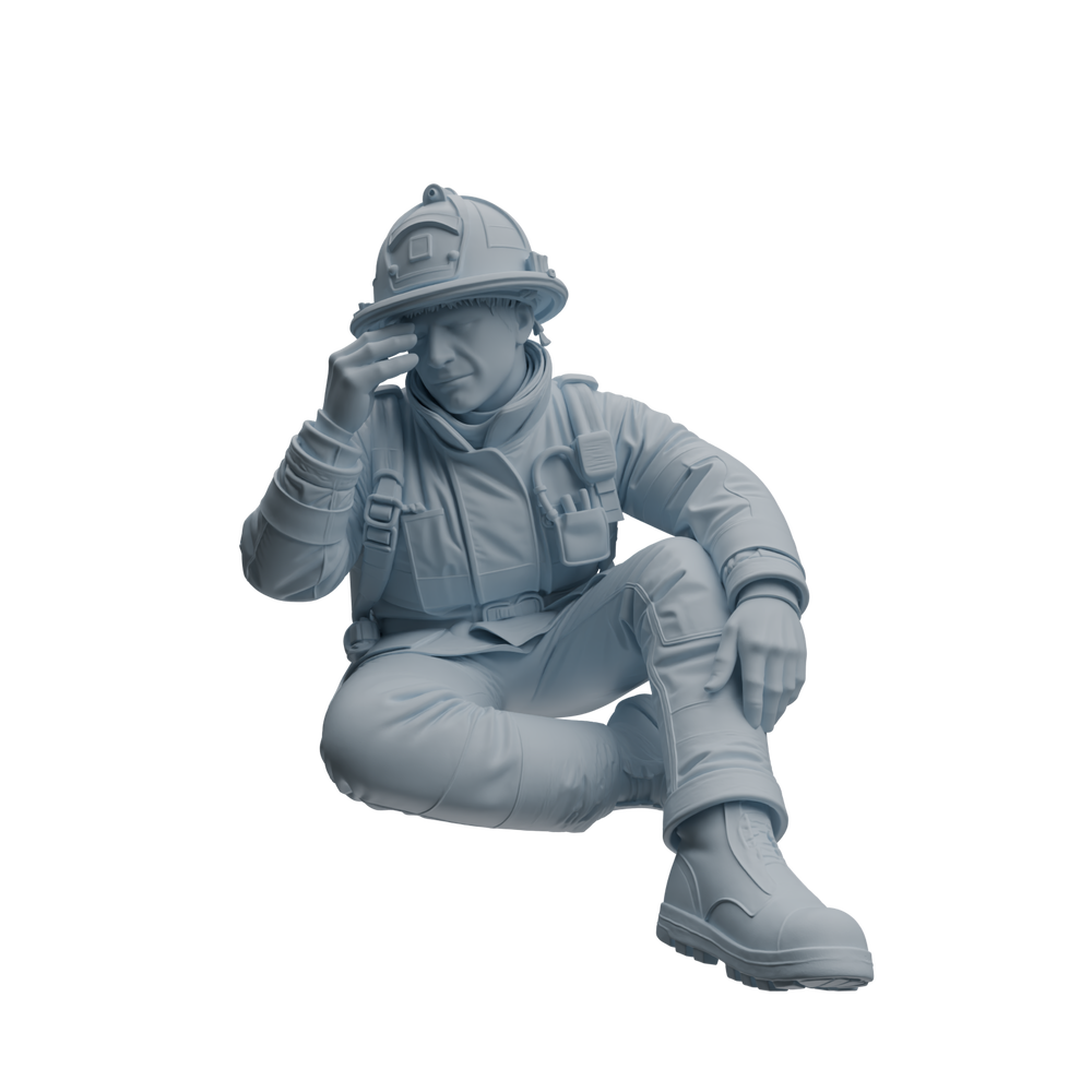 Detail view of MRY-SFW LYTR1063 Firefighter Action Pose Character Modern Model 4 pcs Model