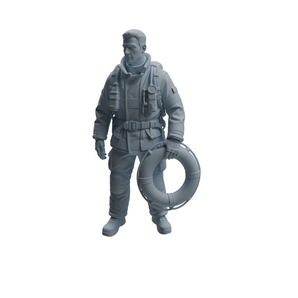 Detail view of MRY-SFW LYTR1066 Water Rescue Firefighter Character Modern Model 4 pcs Model