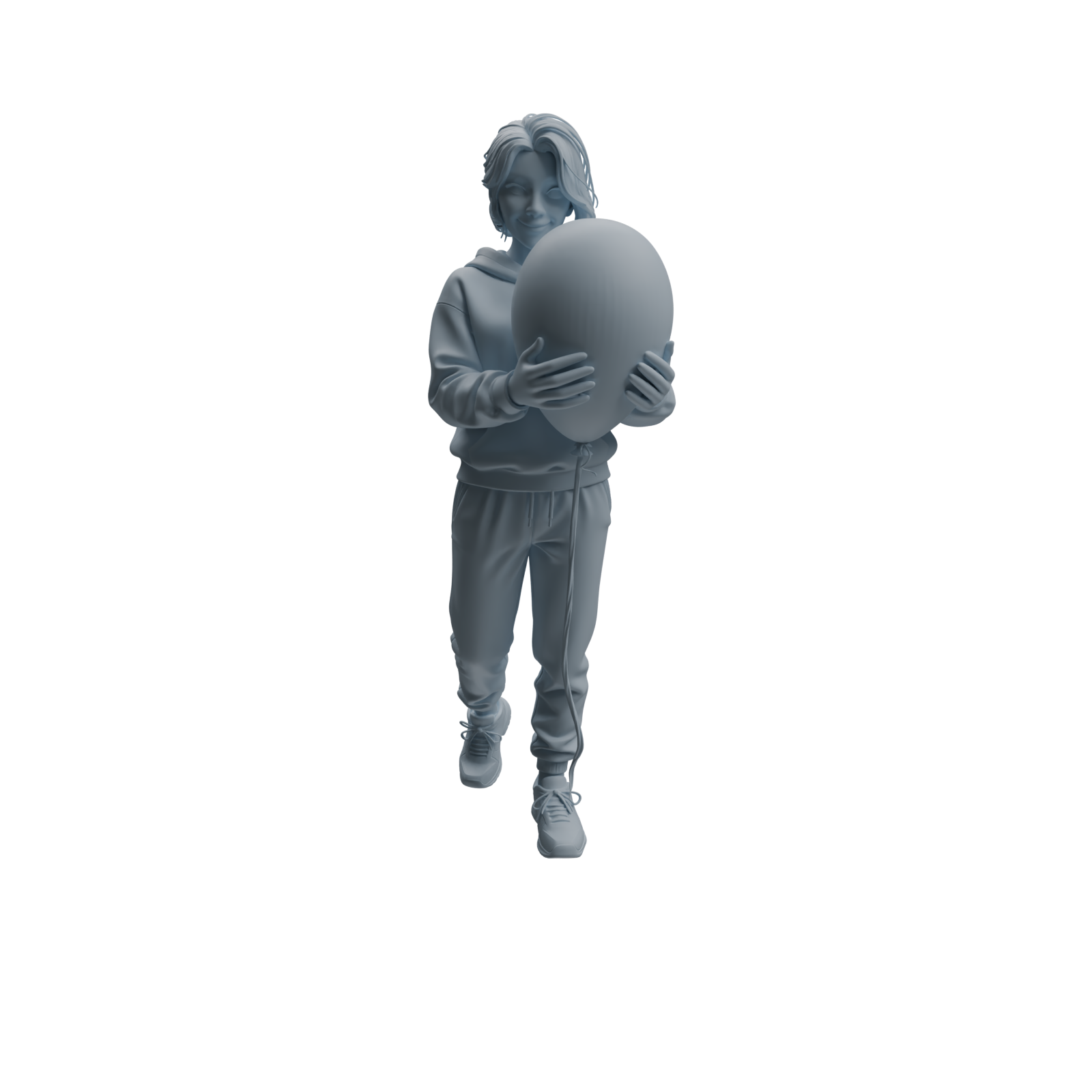 Detail view of MRY-SFW LYTR1032 Amusement Park Themed People Holding Balloons Character Modern Model 4 pcs Model
