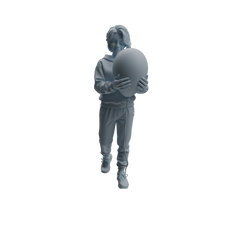 Detail view of MRY-SFW LYTR1032 Amusement Park Themed People Holding Balloons Character Modern Model 4 pcs Model