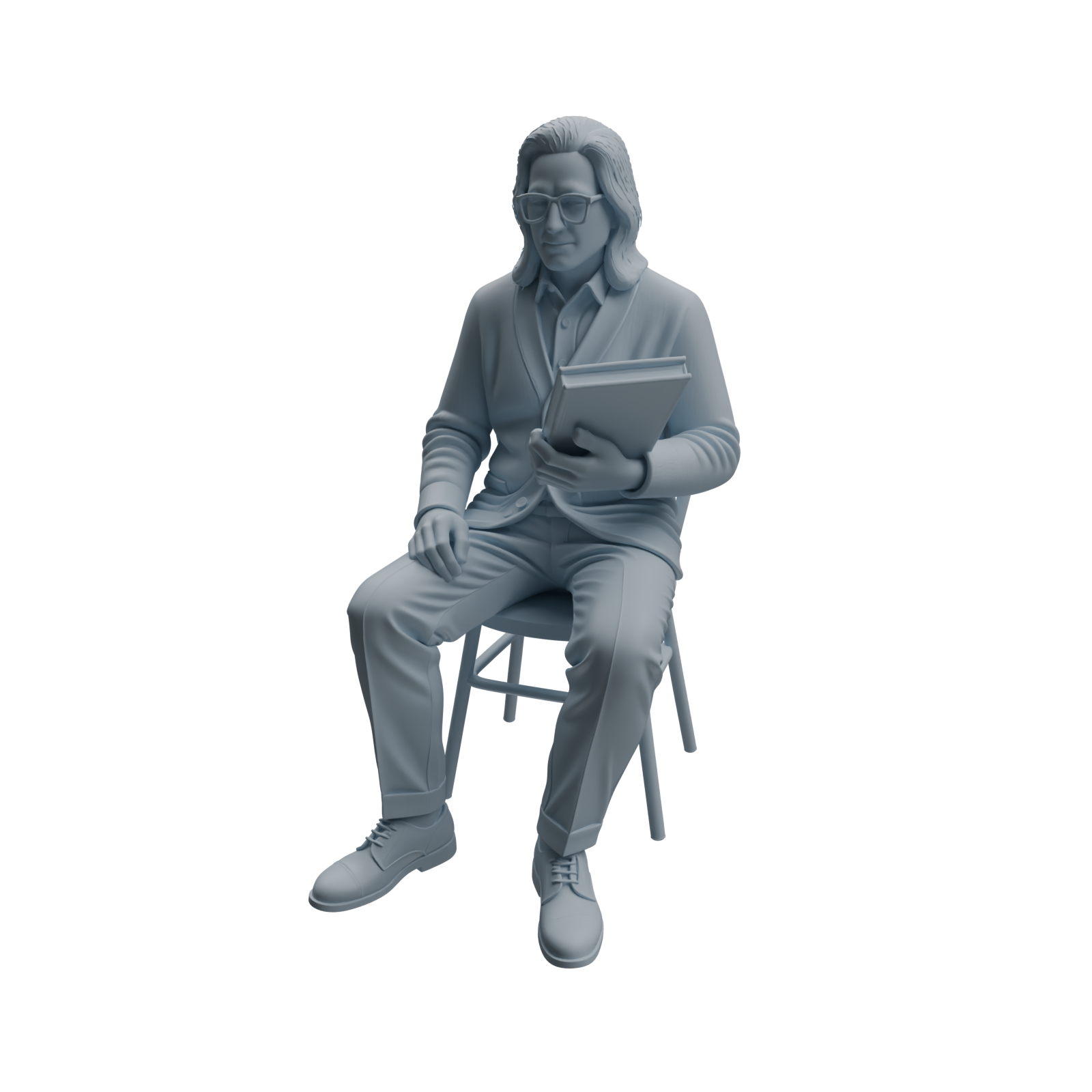 Detail view of MRY-SFW LYTR971 Lesson-Preparing Teacher Character Modern Model 4 pcs Model