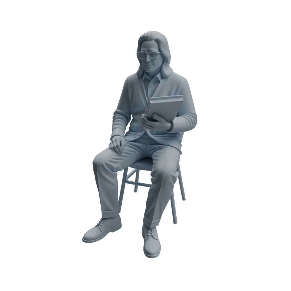Detail view of MRY-SFW LYTR971 Lesson-Preparing Teacher Character Modern Model 4 pcs Model