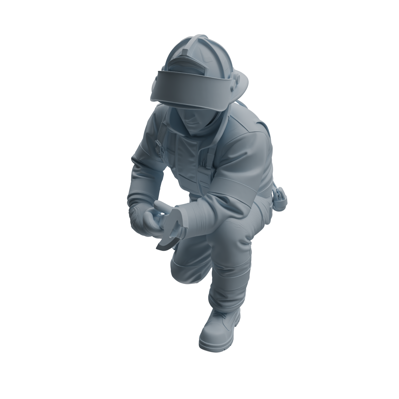 Detail view of MRY-SFW LYTR1064 Firefighter with Equipment Character Modern Model 4 pcs Model