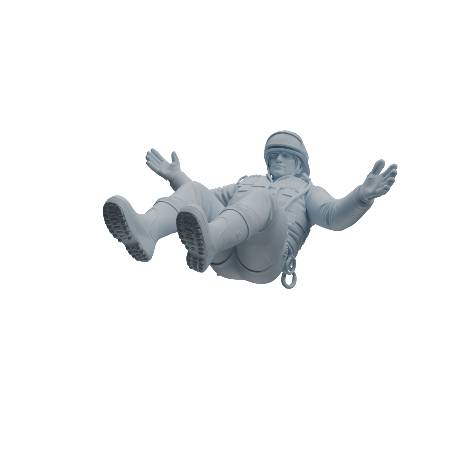 Detail view of MRY-SFW LYTR1068 Water Rescue Sitting Pose Firefighter Character Modern Model 4 pcs Model