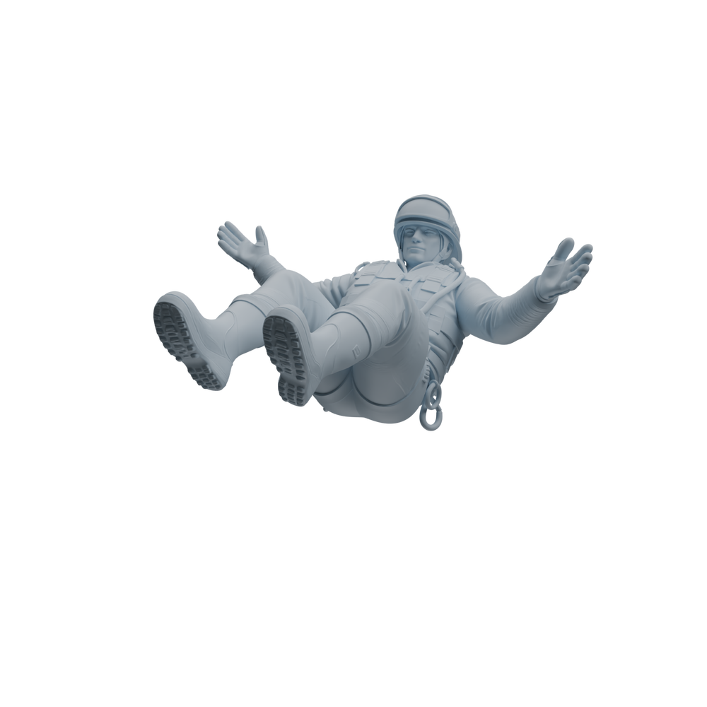 Detail view of MRY-SFW LYTR1068 Water Rescue Sitting Pose Firefighter Character Modern Model 4 pcs Model