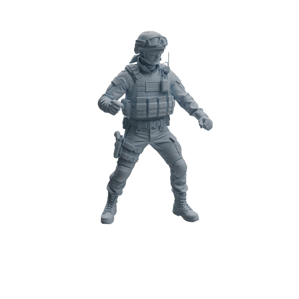 Detail view of MRY-SFW LYTR954 Tactical Gear SWAT Officer Character Modern Model 4 pcs Model