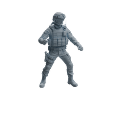 Detail view of MRY-SFW LYTR954 Tactical Gear SWAT Officer Character Modern Model 4 pcs Model