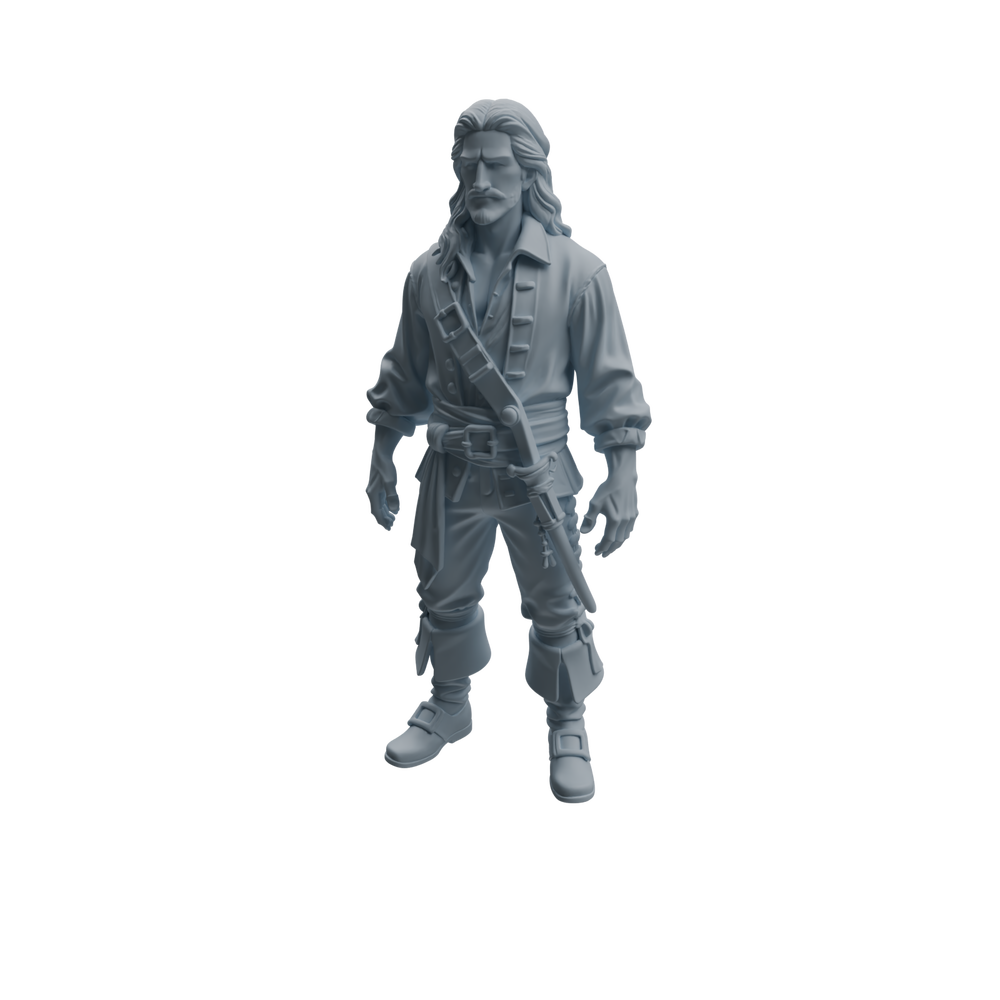 Detail view of MRY-SFW LYTR1092 Realistic Pirate Character Modern Model 3 pcs Model