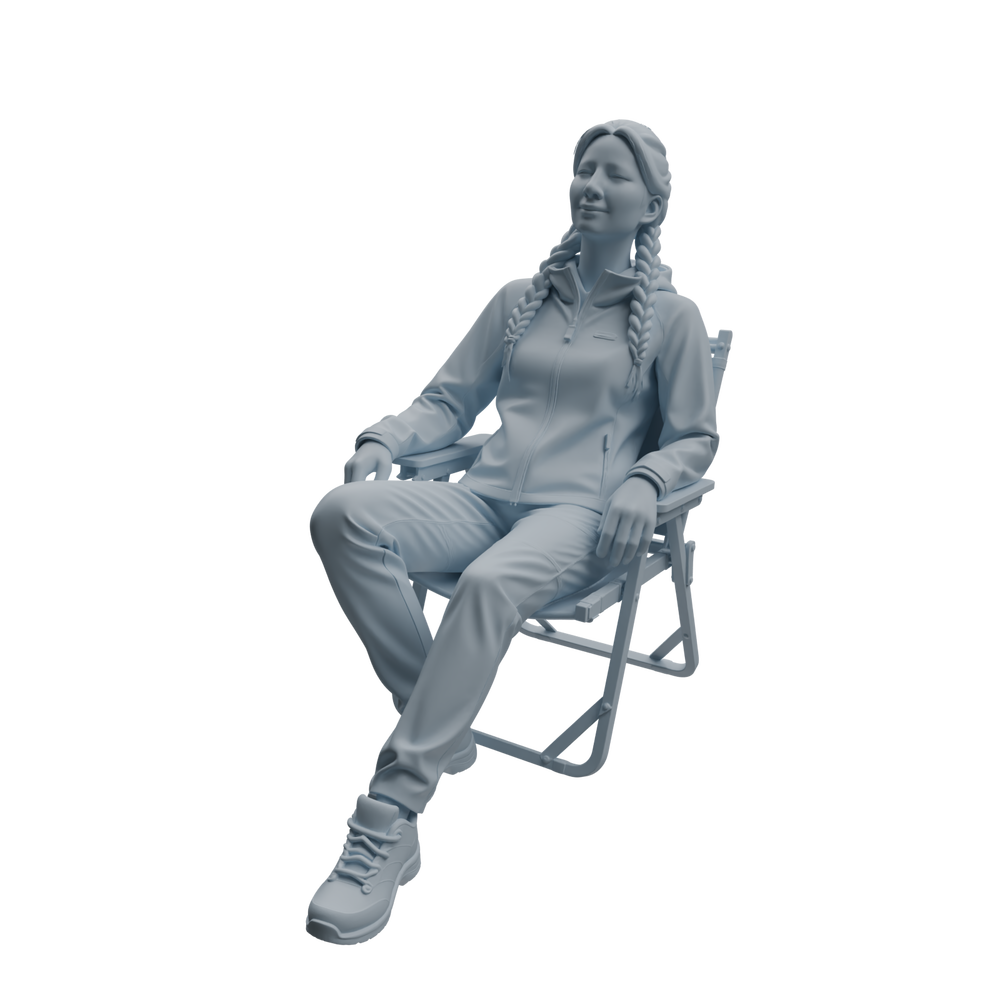 Detail view of MRY-SFW LYTR1016 Hiking Camping Female Character Modern Model 4 pcs Model