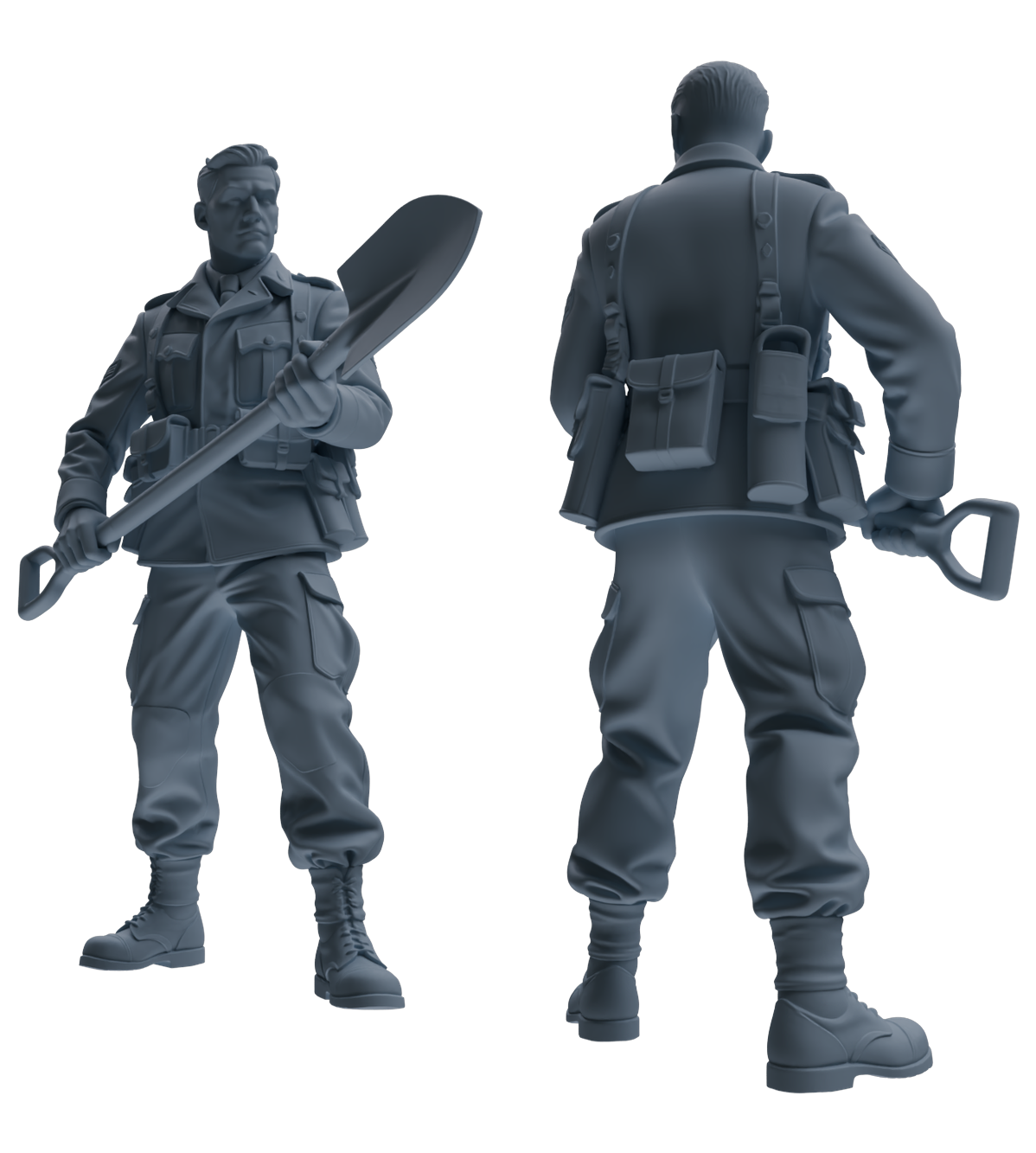 MRY-SFW SSTR185 Miniatures Soldier Model Kit Combat Engineer Soldier Pose Modern Model 4 pcs