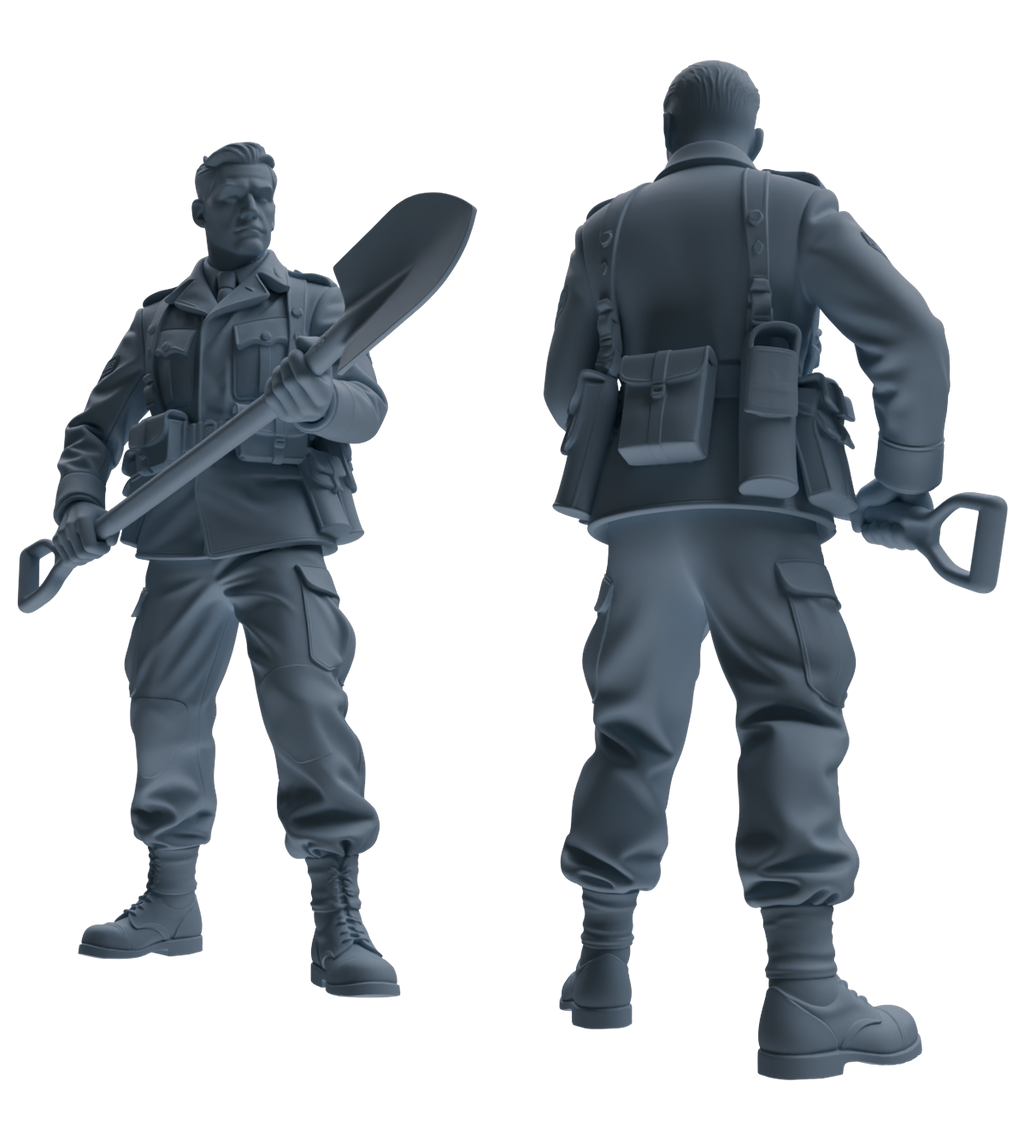MRY-SFW SSTR185 Miniatures Soldier Model Kit Combat Engineer Soldier Pose Modern Model 4 pcs