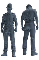 Detail view of MRY-SFW LYGR798 Modern British Police Six-Person Scolding Group Model