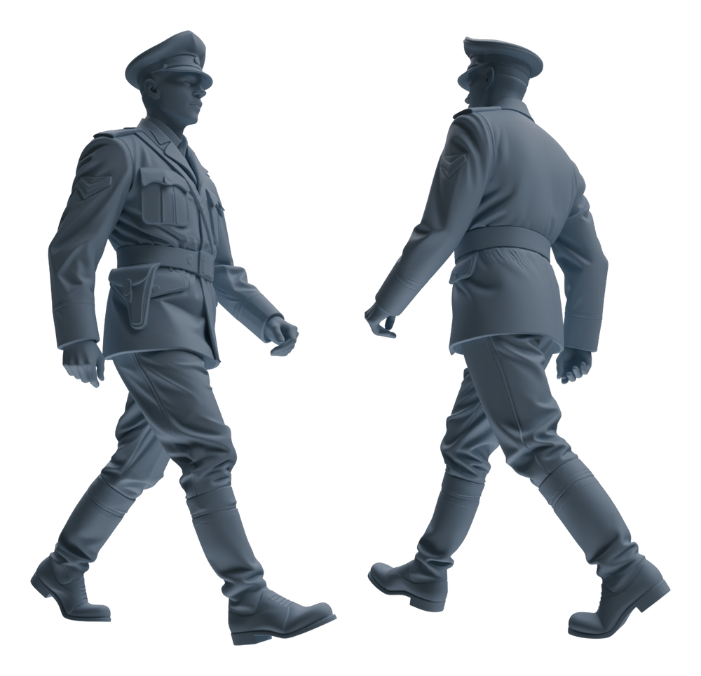 Detail view of MRY-SFW LYGR583 WWII French Army Six-Person Daily Routine Model