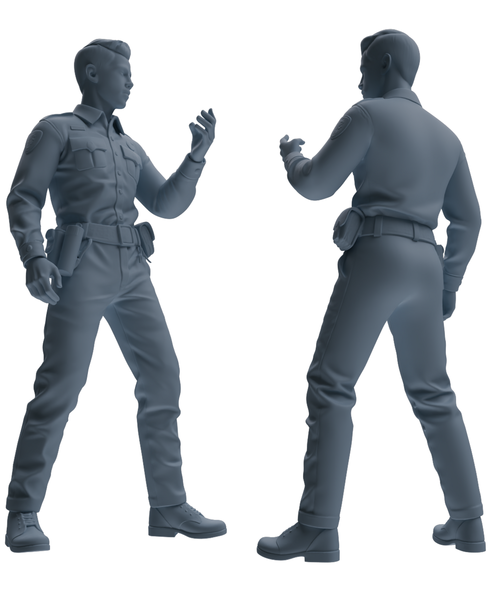Detail view of MRY-SFW LYGR675 Los Angeles Patrol Police Six-Person Daily Routine 2 Model