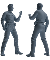 Detail view of MRY-SFW LYGR675 Los Angeles Patrol Police Six-Person Daily Routine 2 Model